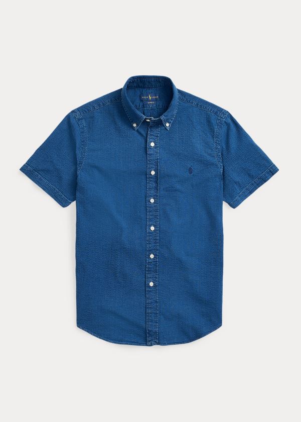 Camisa Polo Ralph Lauren Lightweight Seersucker Homem 69430-LFMU